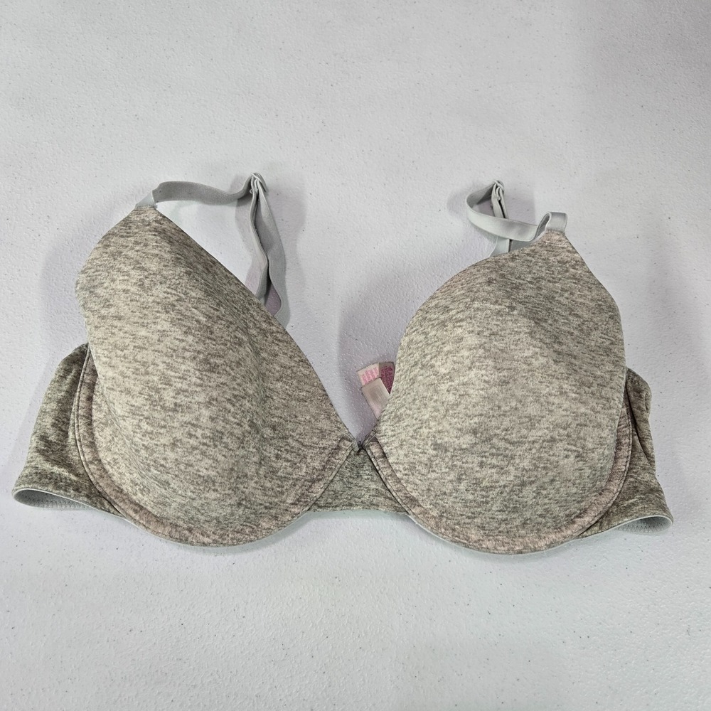 Victoria Secret PINK Women Bra 36D Gray Heather Lightly Lined T‎ Shirt